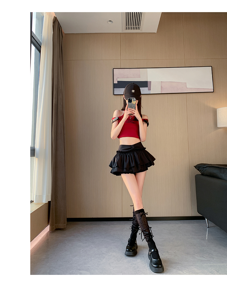 ミニスカート 重ね段フリルミニスカート
