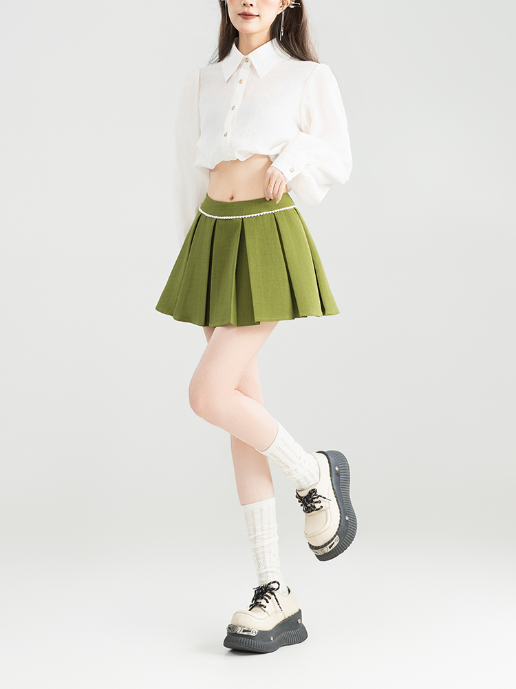 ミニスカート パールラインプリーツミニスカート