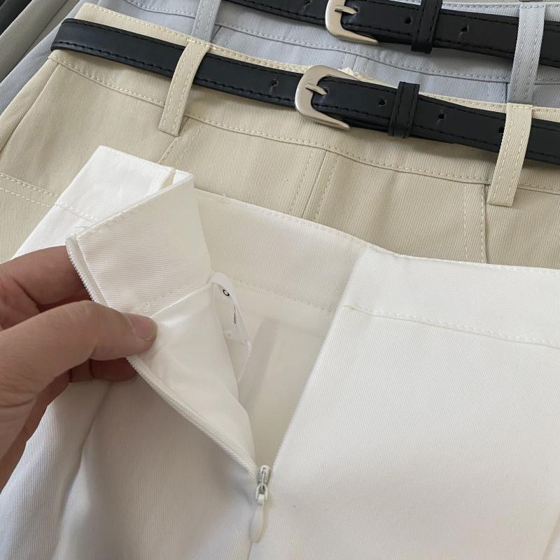 ベルト付きデニムミニスカート6色展開レディース