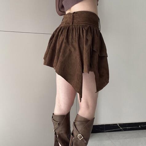 ミニスカート不規則デザイン層重ねミニスカート