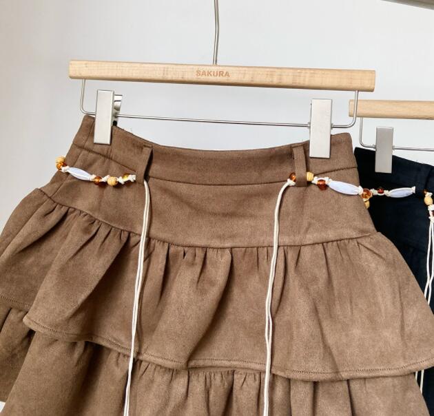 ティアードフリルローウエストミニスカート