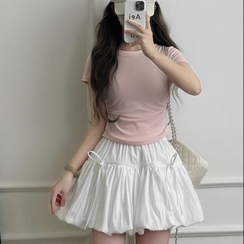 ミニスカート ふんわりパフミニスカート