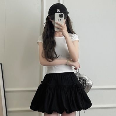 ミニスカート ふんわりパフミニスカート