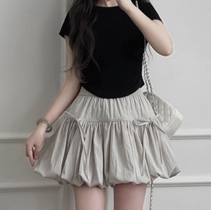 ミニスカート ふんわりパフミニスカート