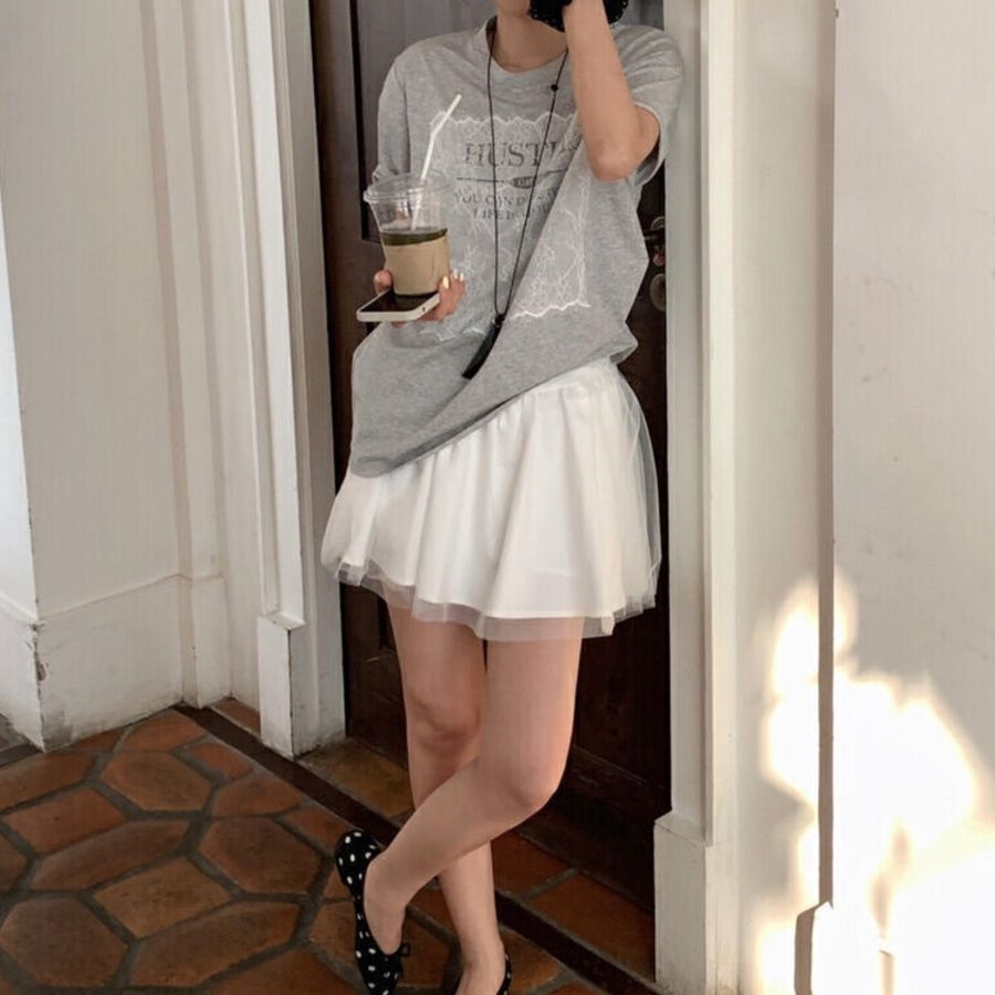 ミニスカート ふんわり優美チュールミニスカート
