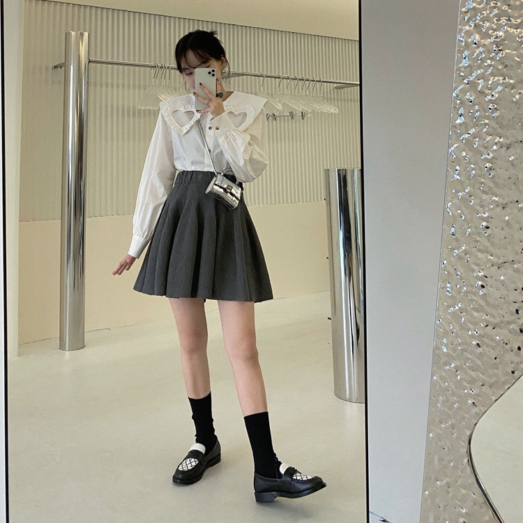 学院風ハイウエストプリーツミニスカート