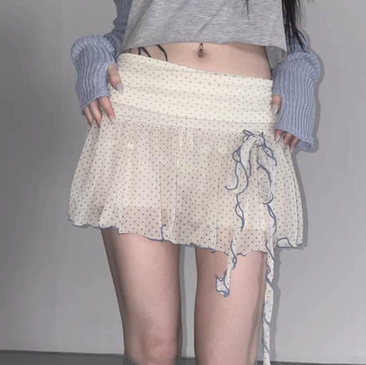 ミニスカート小花柄シフォンフリルミニ