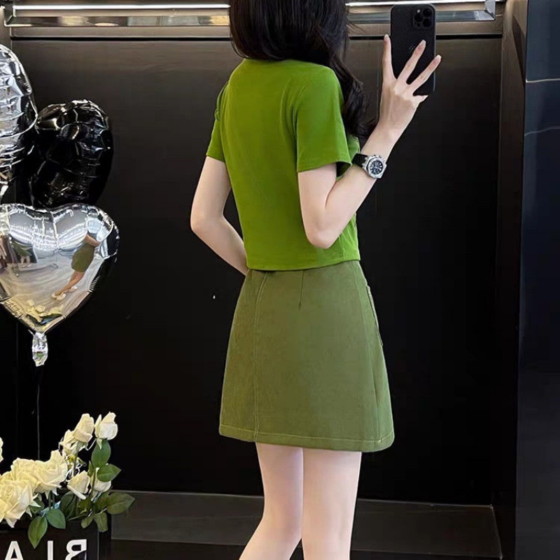 ミニスカート ポケットステッチ台形ミニスカート