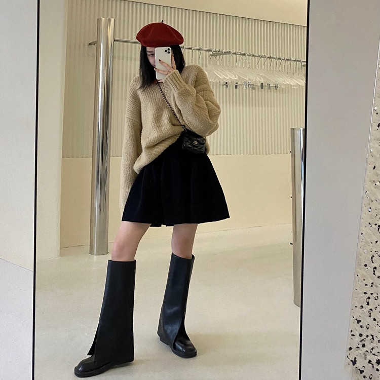 学院風ハイウエストプリーツミニスカート