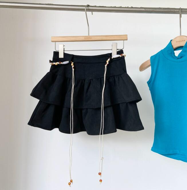 ティアードフリルローウエストミニスカート