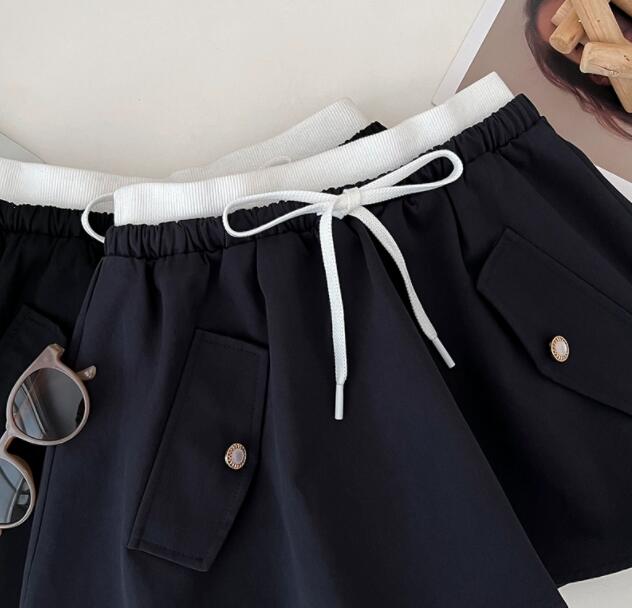 ミニスカート高腰型紐付きポケット付きミニ