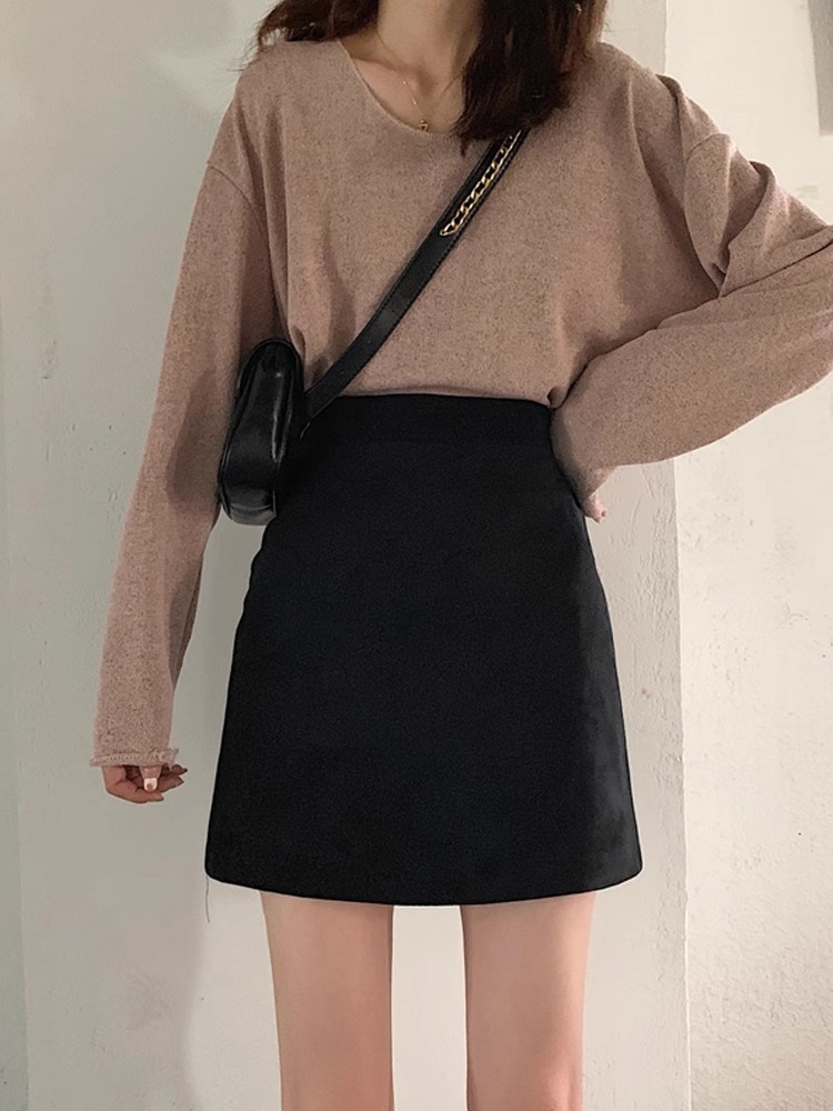 ミニスカート シンプル美脚タイトミニスカート
