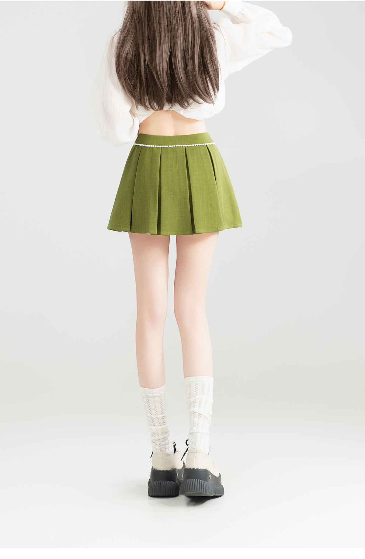 ミニスカート パールラインプリーツミニスカート