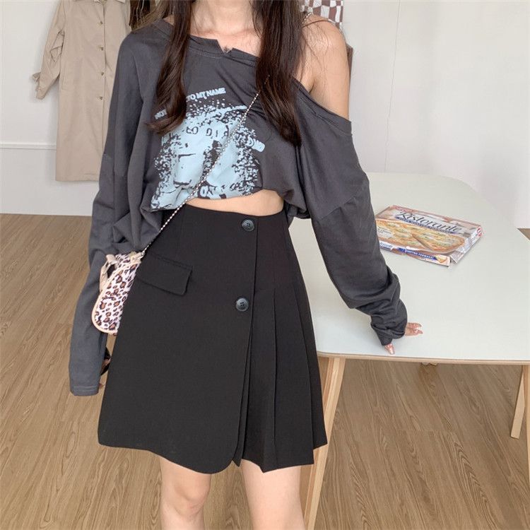 ハイウエストプリーツミニスカート