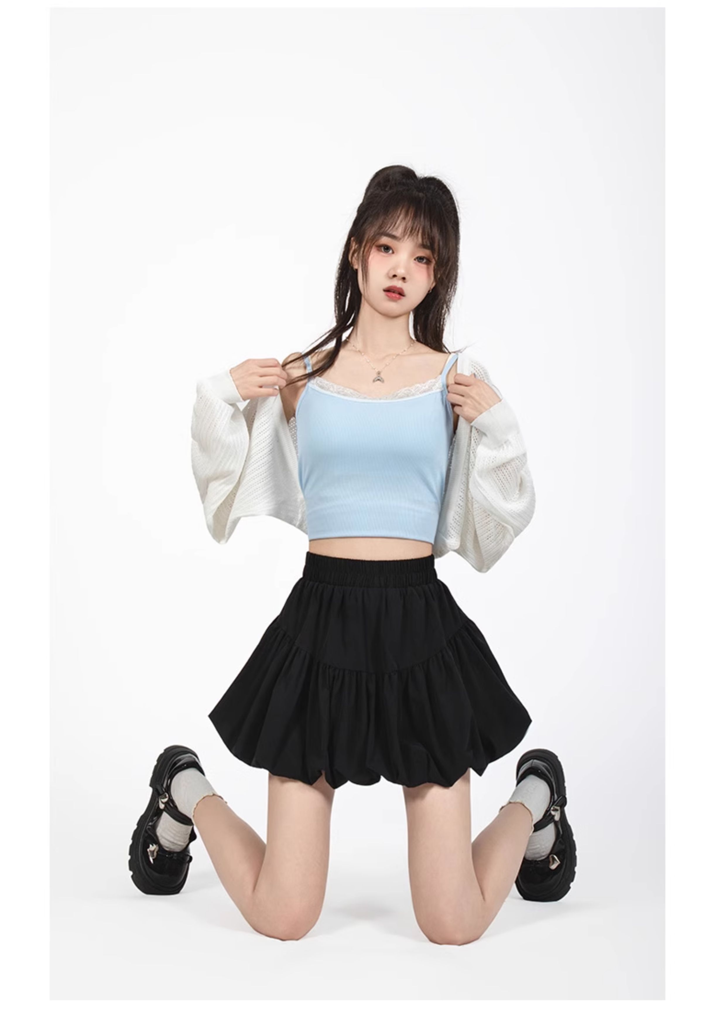 ミニスカート ふんわりバルーンミニスカート