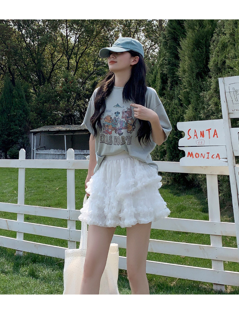 ミニスカート ふわふわ重ねフリルミニスカート