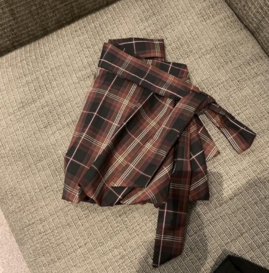 女の子用台形ミニスカート チェック柄