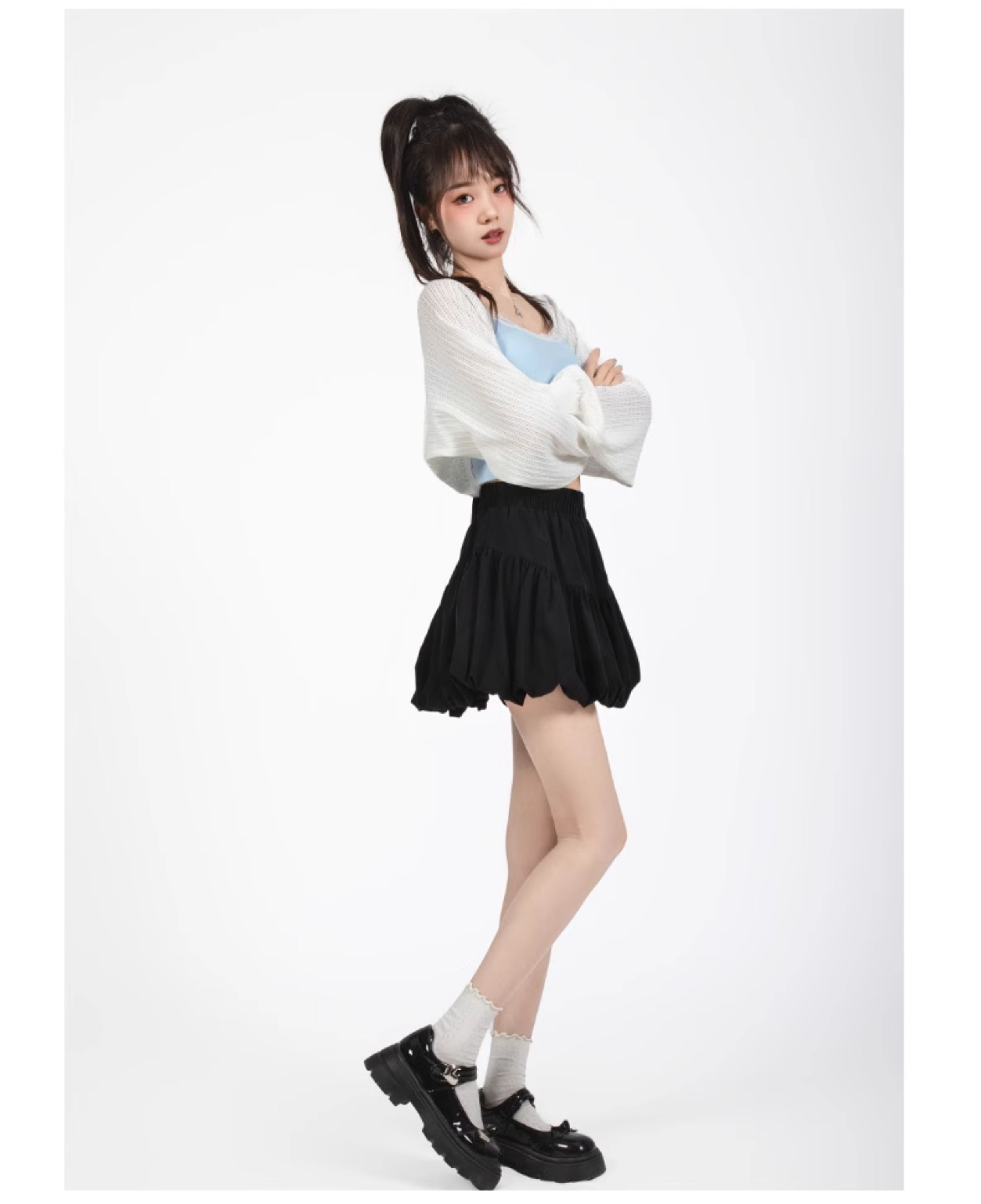 ミニスカート ふんわりバルーンミニスカート