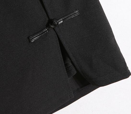 ミニスカートハイウエストタイトミニスカート黒無地