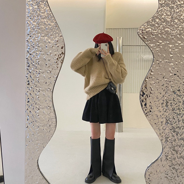 学院風ハイウエストプリーツミニスカート