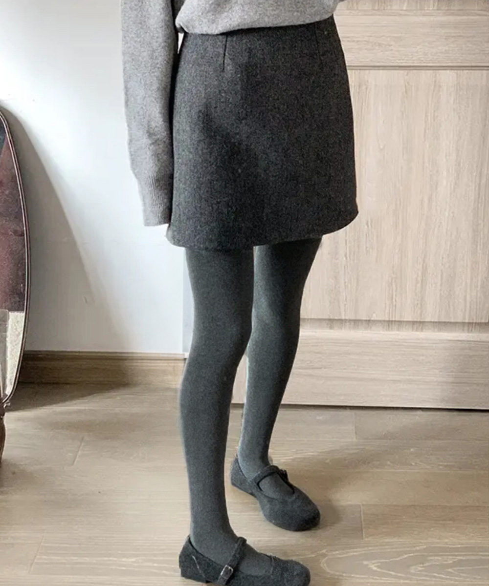 ミニスカート ウール風美脚効果 裏地付きミニタイトスカート 