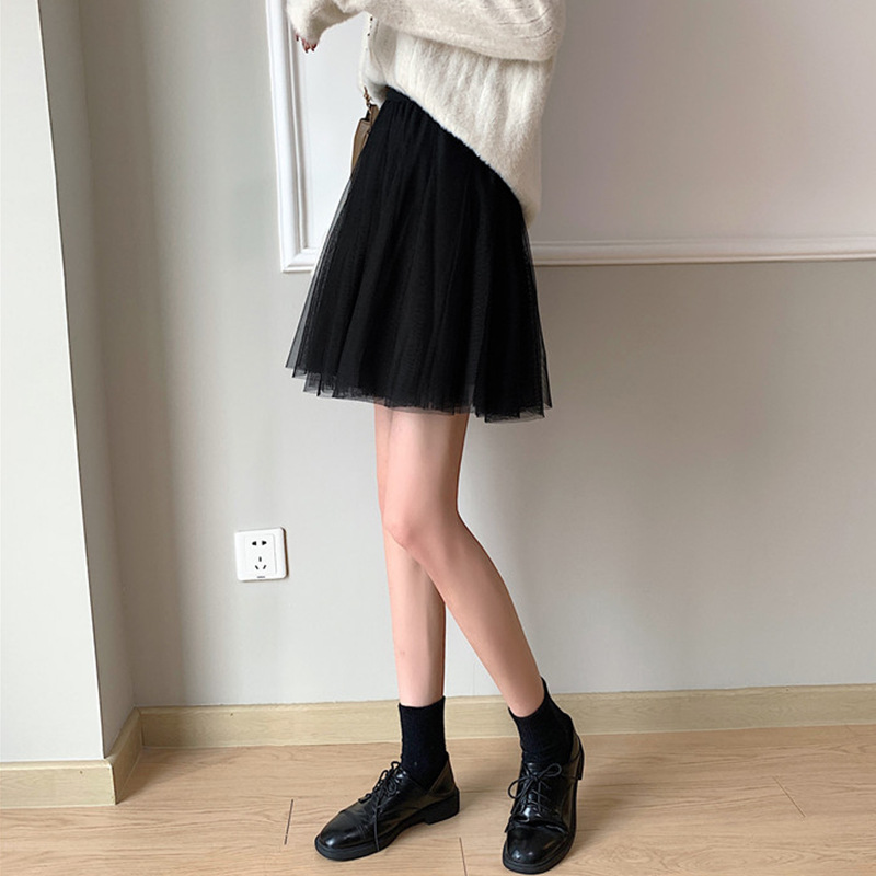 ミニスカート ふんわり舞うチュールミニスカート