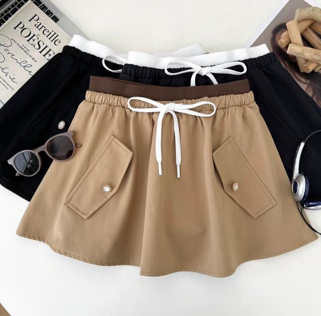 ミニスカート高腰型紐付きポケット付きミニ