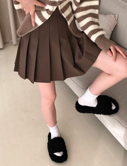 秋冬レディースプリーツミニスカート