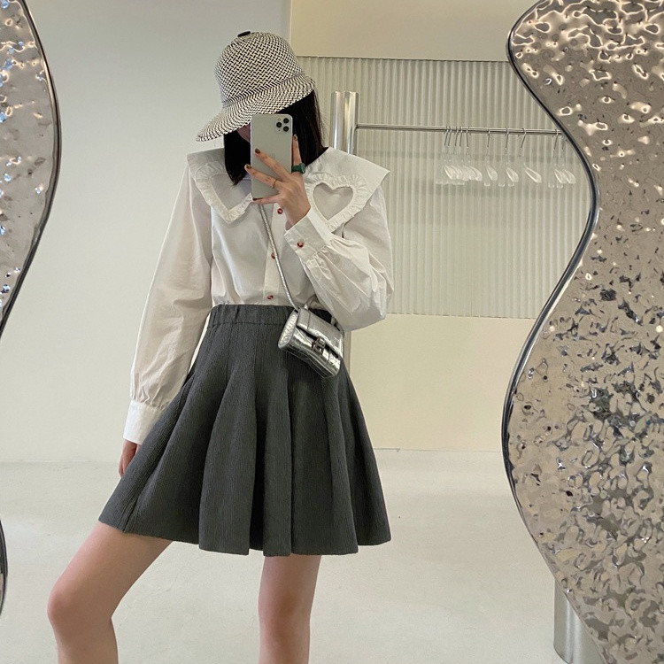 学院風ハイウエストプリーツミニスカート