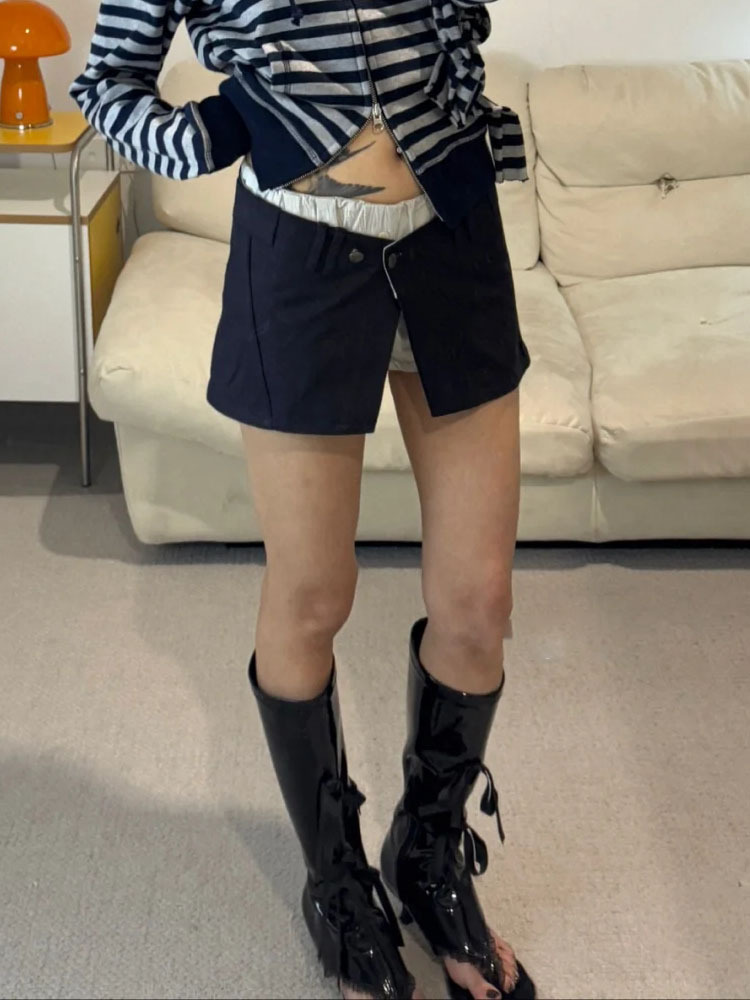 ミニスカート 花柄ラップミニスカート