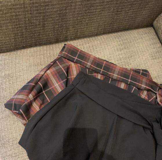 女の子用台形ミニスカート チェック柄