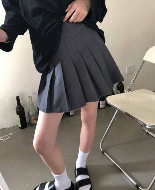 秋冬レディースプリーツミニスカート