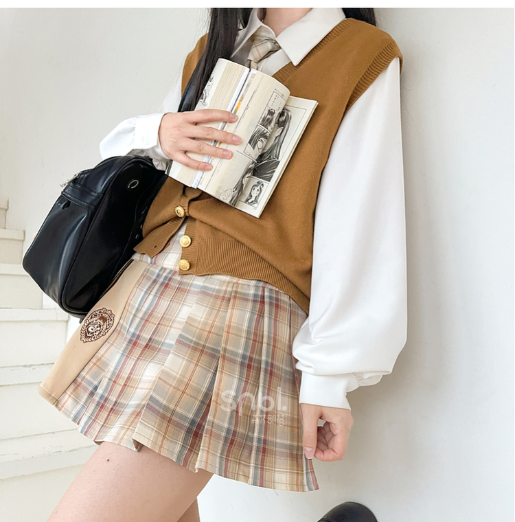 ミニスカート 学園風チェックプリーツミニスカート