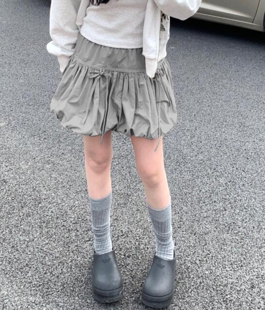 ハイウエストバルーンフリルミニスカート