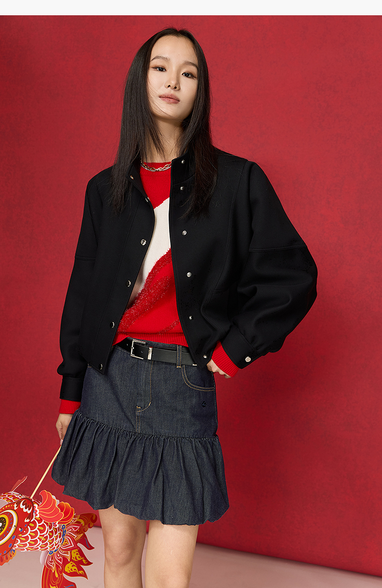 ミニスカート ふんわりデニムバルーンミニスカート