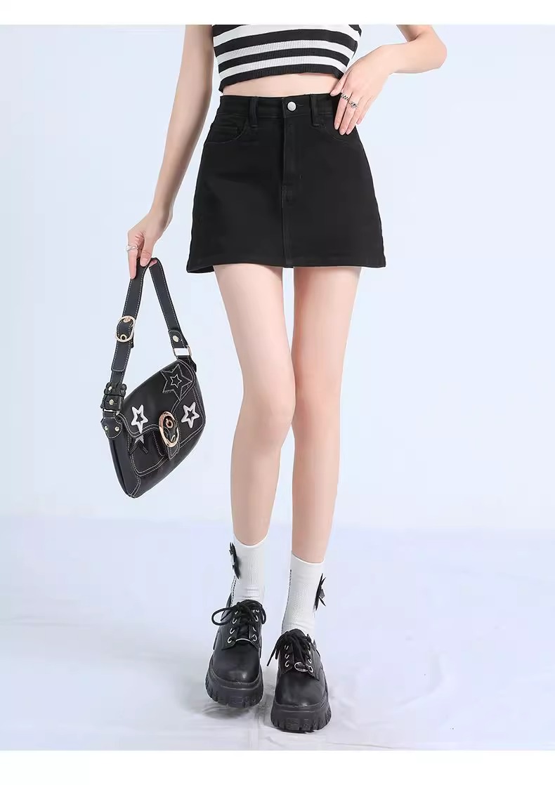 ミニスカート シンプルデニムミニスカート