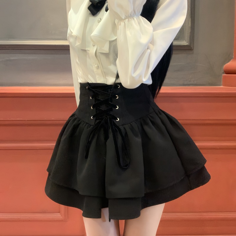 ミニスカート 二段フリルコルセットミニスカート
