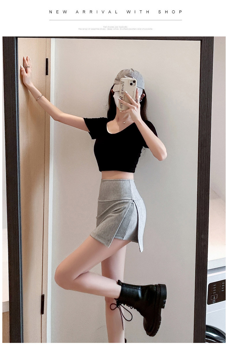 ミニスカート シンプル美脚ミニタイトスカートパンツ