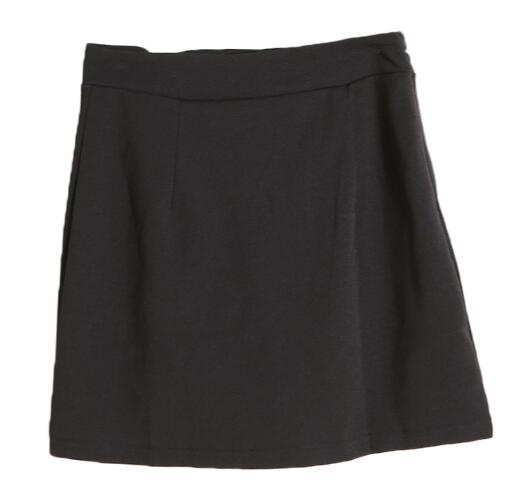 ミニスカートハイウエストタイトミニスカート黒無地