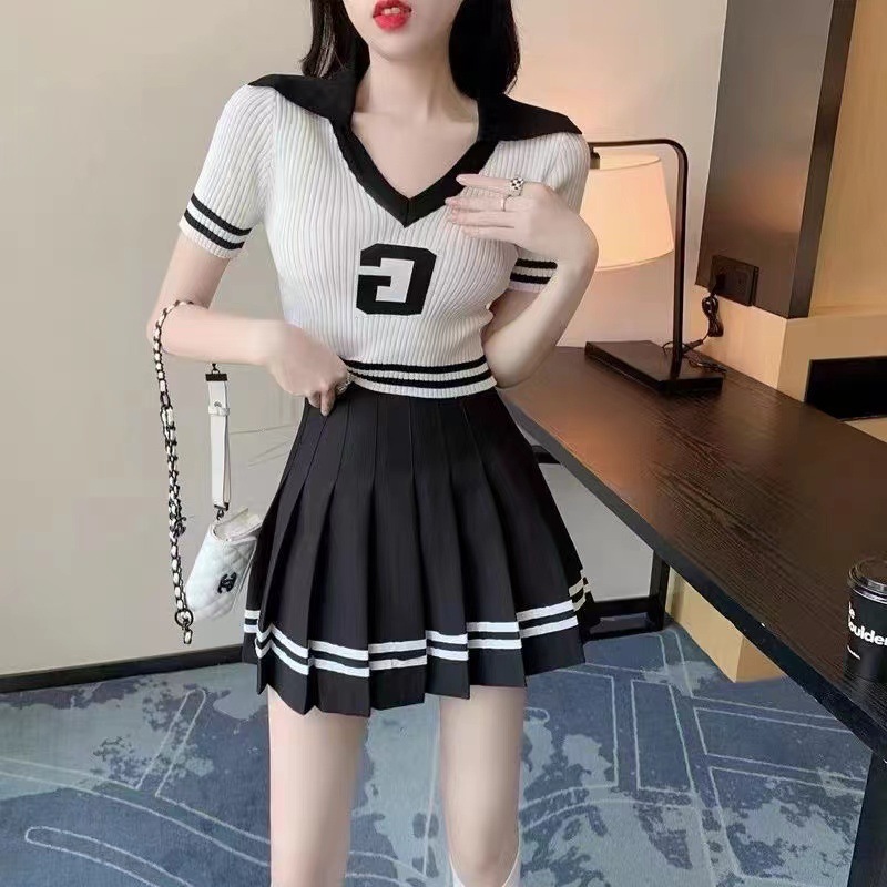 ミニスカート マリンスタイル プリーツミニスカート