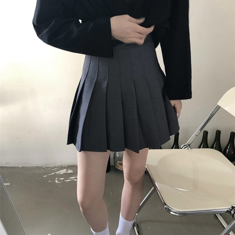 学園風プリーツミニスカート 秋冬可愛いスタイル
