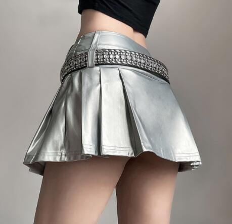 ミニスカートプリーツハイウェストミニスカート 