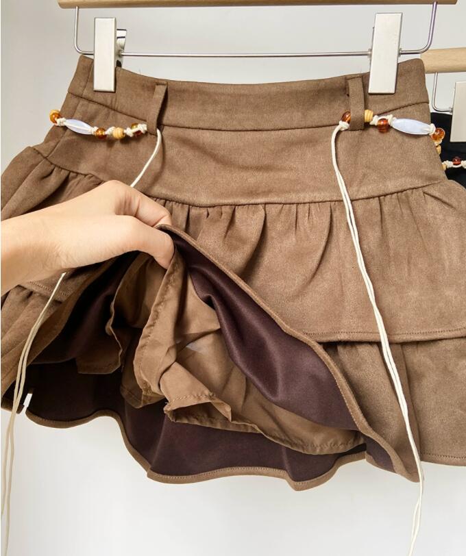 ティアードフリルローウエストミニスカート