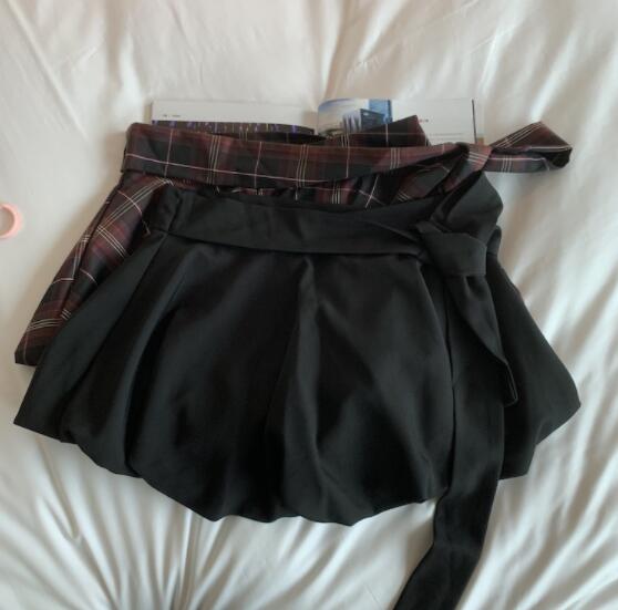 女の子用台形ミニスカート チェック柄