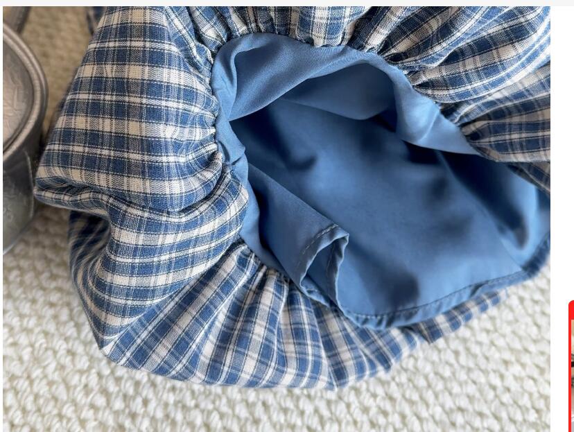 上品チェック柄ミニスカート フリル付き２色展開