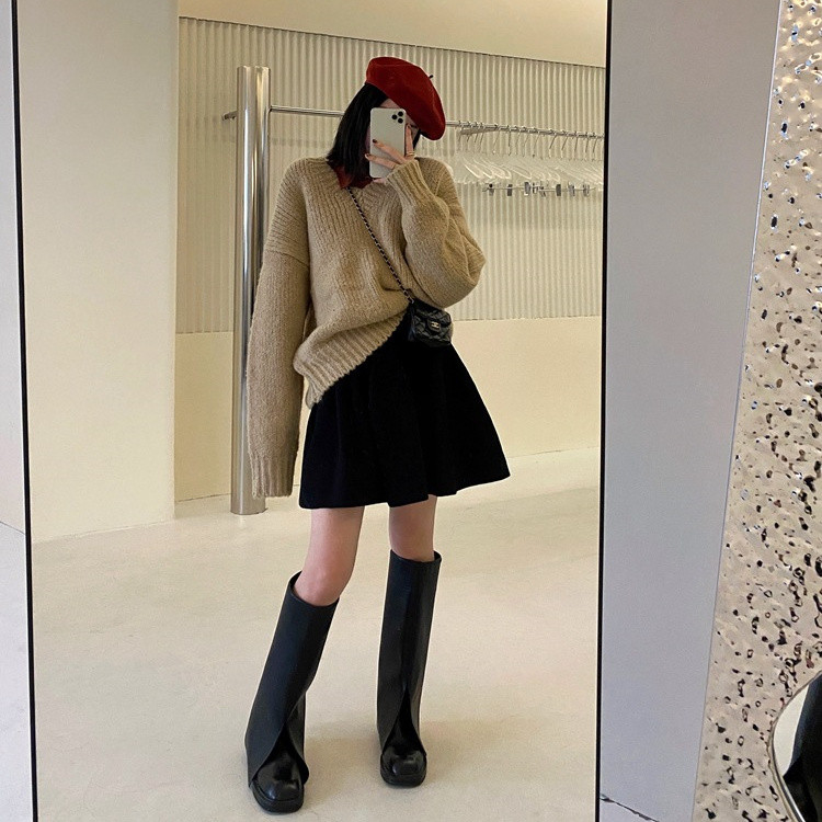 学院風ハイウエストプリーツミニスカート