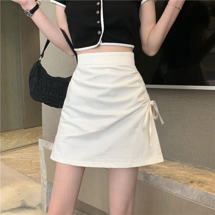 ミニスカート リボン絞りデザインミニスカート