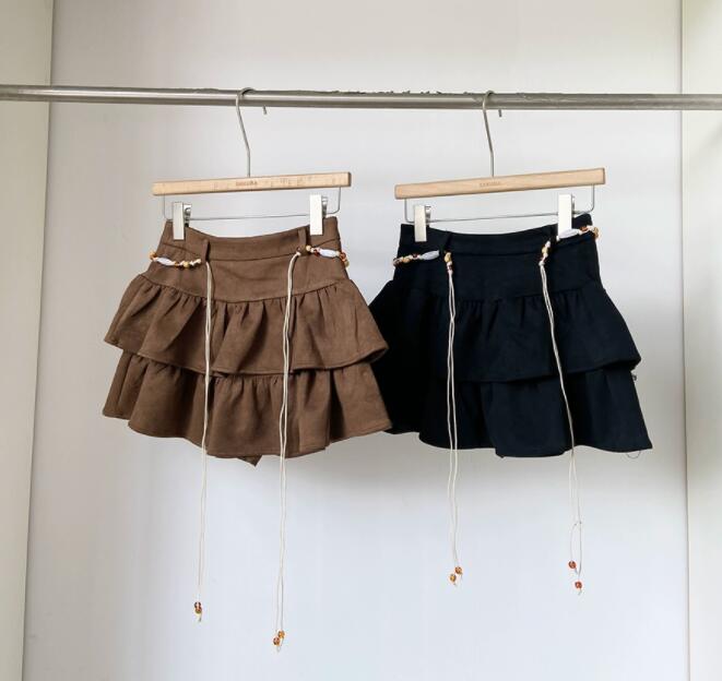 ティアードフリルローウエストミニスカート