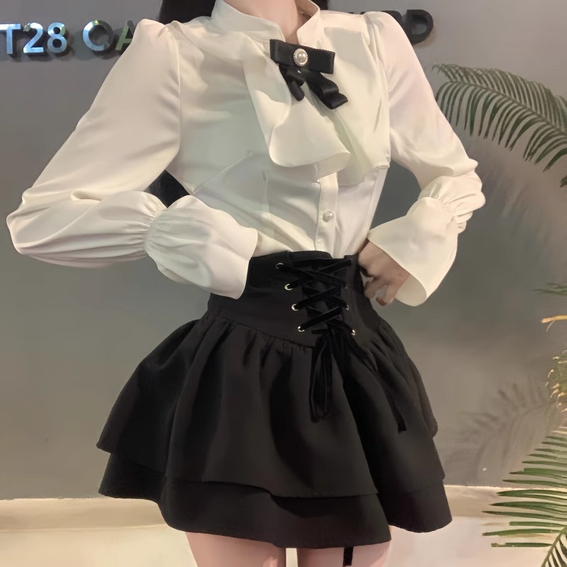 ミニスカート 二段フリルコルセットミニスカート