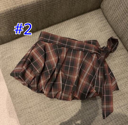 女の子用台形ミニスカート チェック柄